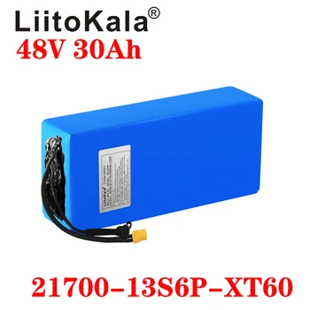 LiitoKala 48V 30Ah 21700 5000mah 13S6P Litiu-ion baterie Scuter Baterie 48v 30ah Biciclete Electrice Baterie XT60 plug 30A BMS