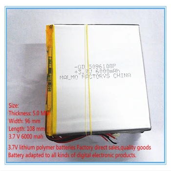 Litru de energie baterie 3,7 V litiu-polimer baterie de 6000 mah de mare capacitate PDA, tablet PC MID 5096108