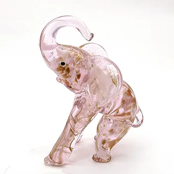 Lucrate Manual Din Sticlă De Murano Elefant Figurine De Artă Din Sticlă De Sculptura În Miniatură Animale De Colecție Ziua De Nastere Cadou De Crăciun Decor Acasă Ornament