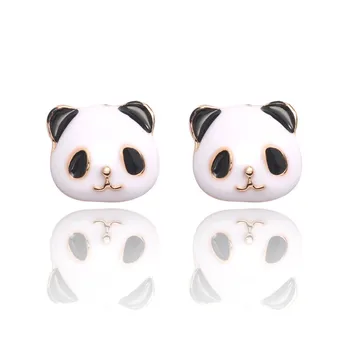 Moda Drăguț Alb Și Negru Gigant Panda Cercei Bijuterii Personalitate Animale De Metal Cercei Bărbați Și Femei Geometrice Bijuterii Cadou