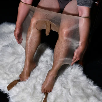 Noi 1D Ultra-subțiri de Ciorapi pentru Bărbați Lenjerie Elastic fără Sudură Dresuri Ciorapi de Mătase Sexy Skinny Picior Respirabil Lucios Chilot