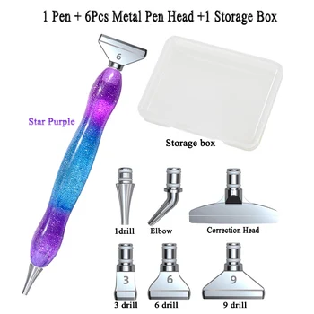 Noi 1Set Rășină Diamant Pictura Pix Eco-friendly Aliaj de Înlocuire Pen Capete mai Multe Masini de introducere Punctul de Foraj Pixuri Unghii DIY Arta de Instrumente de