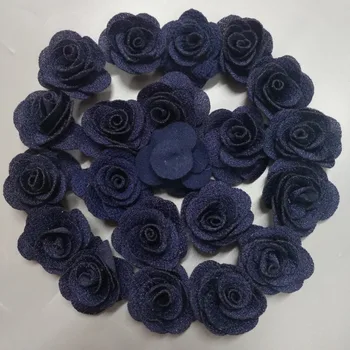 Noi 20Pieces/Geanta Navy Blue Rose Manual 3.5 CM Material Rose Cârpă de Bumbac Flori de Mână DIY Nunta Buchet de Flori Accesorii de Par