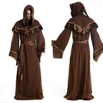 Noi Medieval Wizard de Cosplay, Costume de Halloween pentru Barbati Adult Religioase Nașul Petrecere de Performanță Mag Uniformă pentru Om Halat Set