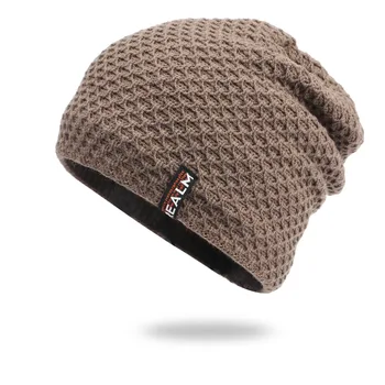 Noi Unisex Scrisoare Beanie Pălărie de petrecere a timpului Liber Adăuga Căptușite cu Blană Pălării de Iarnă pentru Bărbați, Femei Ține de Cald Tricotate Pălărie de Moda Solid de Schi Bonnet Capac