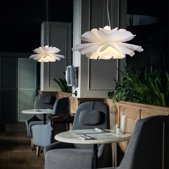 Nordic Design Multi-Strat De Flori Acrilice Pandantiv Candelabru Pentru Hotel Sala De Mese Bucatarie Art Decor De Lumină Led Agățat De Prindere