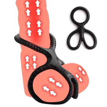 Noul Silicon Inele Penis Scrot Targă Robie Intarziere Ejaculare Penis Inel de Castitate Cușcă Jucărie Sexuală pentru Bărbați