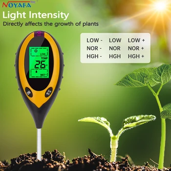 NOYAFA pH-ul Solului Tester 4 în 1 PH Lumina de Umiditate Aciditate Tester Tester de Sol Metru de Umiditate Planta Sol Tester Kit pentru Flori