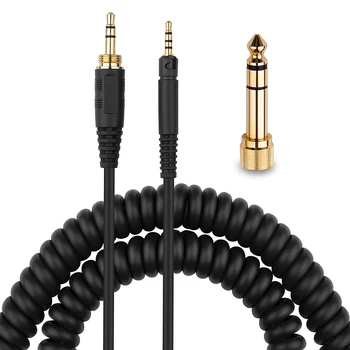 OFC Înlocuire Primăvară Spiralat 6,35 mm Aux Cablu prelungitor pentru Audio-Technica ATH-M40X ATH-M50X ATH-M60X ATH-M70X Căști