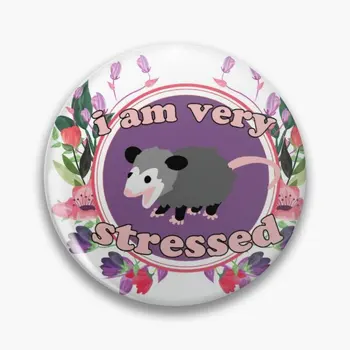 Oposum Este Foarte Stresat Și Drăguț Plus F Personalizabil Moale Butonul Pin Cadou Haine De Desene Animate Moda Pin Rever Insigna Femei Amuzant