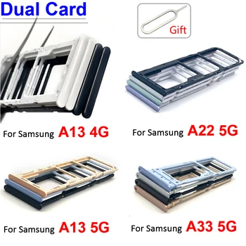 Original Dual Card SIM Card Tray Chip Slot sertar Suport Adaptor Pentru Samsung Galaxy A13 A22 4G A33 5G piesă de schimb + Pin
