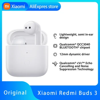 Original Xiaomi Redmi Muguri de 3 TWS Bluetooth Căști fără Fir, Căști Dual Microfon de Anulare a Zgomotului Căști Cască Impermeabil