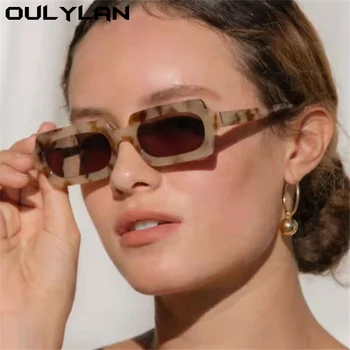 Oulylan Epocă Mici ochelari de Soare pentru Femei Brand de Moda Designer de Poligon Ochelari de Soare Doamnelor Ins Tendință de Călătorie de Vacanță Ochelari de protectie UV400