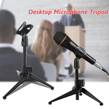 Pliabil Desktop Microfon Trepied Suport stativ cu Microfon Clip pentru Intalniri Live de Sunet Microfon Clip Clemă de Montare Tabelul