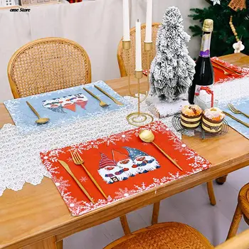 Pomul de crăciun Bucătărie Placemat Coaster de Mese, fețe de Masă Lenjerie de pat din Bumbac Pad Castron Cupa Mat 43.5 x 29cm Decor Acasă