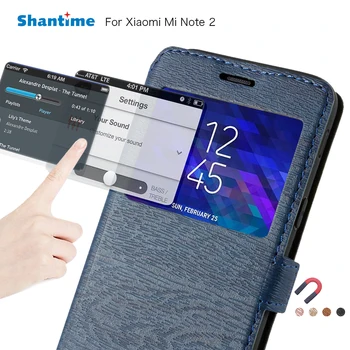 Pu Caz Telefon Din Piele Pentru Xiaomi Mi Note 2 Flip Case Pentru Xiaomi Mi Note 2 Fereastra De Vizualizare Cartea Caz Moale Tpu Silicon Capac Spate