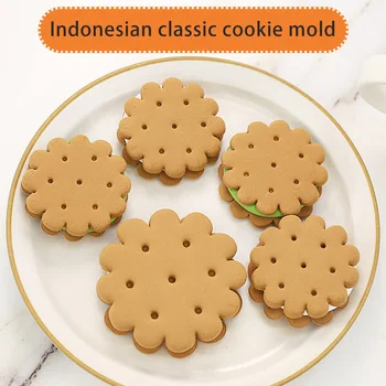 Pătrat Rotund Indonezia Biscuit Clasic Mucegai de Imprimare 3D Cookie Timbru Ziua Antic Biscuit Mucegai Cookie Cutter Instrumente de Copt