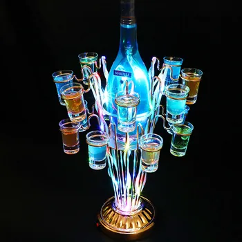 Reîncărcabilă LED-Copac cu Flori Pahar de Vin Holder Cocktail Ceașcă Titularul Stand de Servicii VIP Pahar Rack Club de noapte Partid Decor