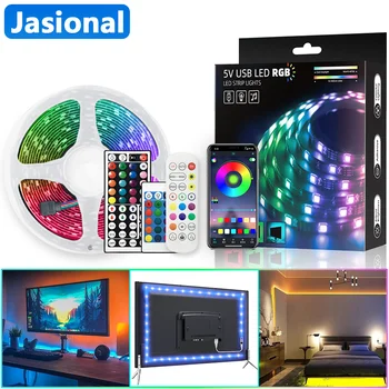 RGB LED Strip Lumini USB 5050 Neon 1M 2M 3M 4M 5M Bluetooth IR Control de Muzică de Cameră Decor Dormitor TV Gamer Cabinet Lampa LED Bandă
