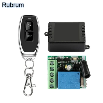Rubrum Wireless 433Mhz Control de la Distanță EV1527 Cod de Învățare PE JOS 2 Butoane Transmițător DC 12V 10A 1 CH RF Releu Receptor Comutator