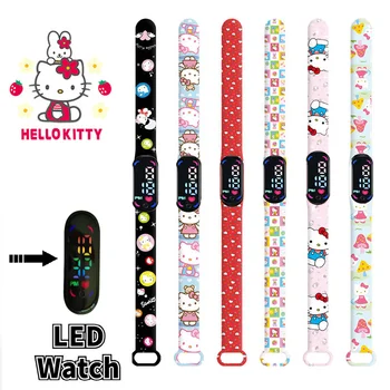 Sanrio Hello Kitty LED Ceas Electronic Banda a 3-a 4 Bratara Touch rezistent la apa Personaj Anime Melodie Kuromi Cinnamoroll Bratara