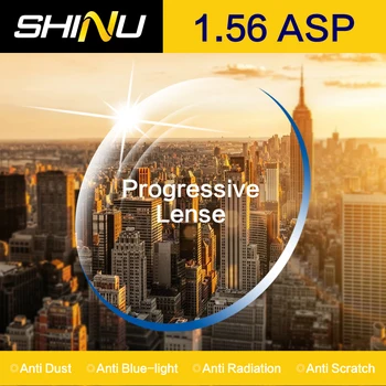 SHINU Multifocală Progresivă Lentile de 1.56 de 1.61 1.67 CR39 formă neregulată lentile Fotocromice albastru culoare lentila ca baza de prescriptie medicala