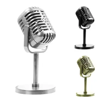 Simulare elemente de Recuzită Microfon Clasic Retro Dinamic Microfon Vocal Stil Vintage Mic Stand Universal pentru Performanta Live de Înregistrare