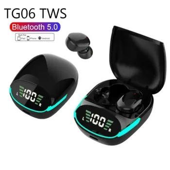 TG06 fără Fir Intraauricular TWS Bluetooth 5.2 Căști HIFI Bass Căști Stereo Cu Microfon, control Tactil Cască în ureche Pentru Telefonul Inteligent