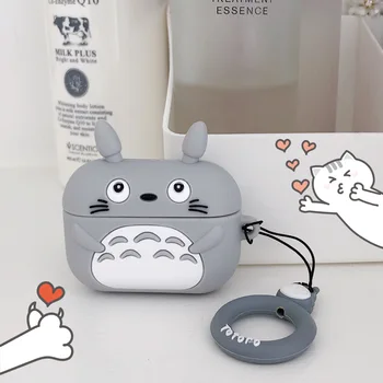 Totoro Drăguț pentru AirPods Caz de Desene animate Caz Moale pentru Căști fără Fir Caz Acoperire pentru Apple Airpod Pro Caz Căști de Protecție Caz
