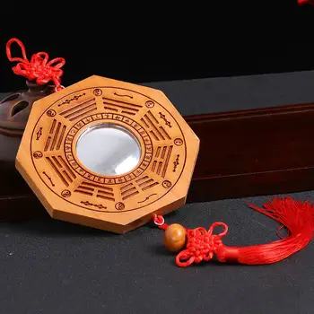 Tradițională Chineză Feng Shui Bagua Oglinda Din Lemn Norocos Dent Convexe/Concave Bagua FengShui Oglindă Acasă Decor Oglindă