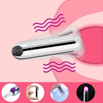 USB Reîncărcabilă Mini Glont Vibrator cu 10 viteze rezistent la apa G-spot Clitorisul Stimulator Anal Dildo Vibrator Adult Jucarie Sexuala pentru Femeie