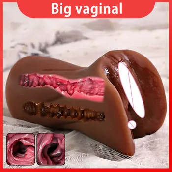 Vagin pentru Bărbați Jucarii Sexuale 4D Realist Anal sex Masculin Masturbator din Silicon Vagin Artificial Erotics Negru Vagin de Buzunar Pizde