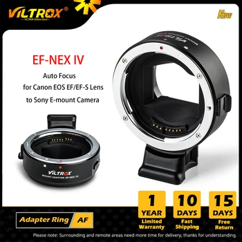 Viltrox EF-NEX IV Auto Focus Lens Mount inel Adaptor Full Frame pentru Canon EOS EF/EF-S Lens pentru Sony E-mount Camera A9 AII7 A6500