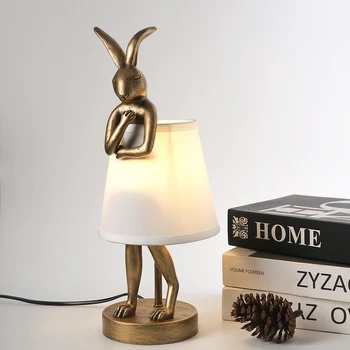 Vintage Baie iepure lampă de Masă Design Rășină hare Lămpi de Masă Pentru sufragerie Decor Dormitor Birou lumini Designer Lampă de Noptieră