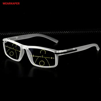 WEARKAPER Cadru Pătrat Multifocală Progresivă ochelari Ochelari de Citit Bărbați Femei de Puncte Cititor în Apropiere de Far vedere dioptrie 1.0-4.0