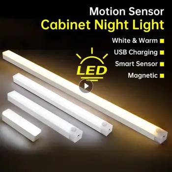 Wireless LED Lumina de Noapte Senzor de Mișcare Lumina Dulap Lampa de Noapte Pentru Bucatarie Dormitor Detector de Lumina Cabinet Scara de Fundal